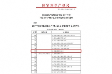 巨石集團被評為2017年度國家知識產權示范企業