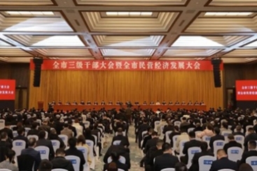 張毓強總裁參加嘉興市三級干部大會暨全市民營經濟發展大會并發言